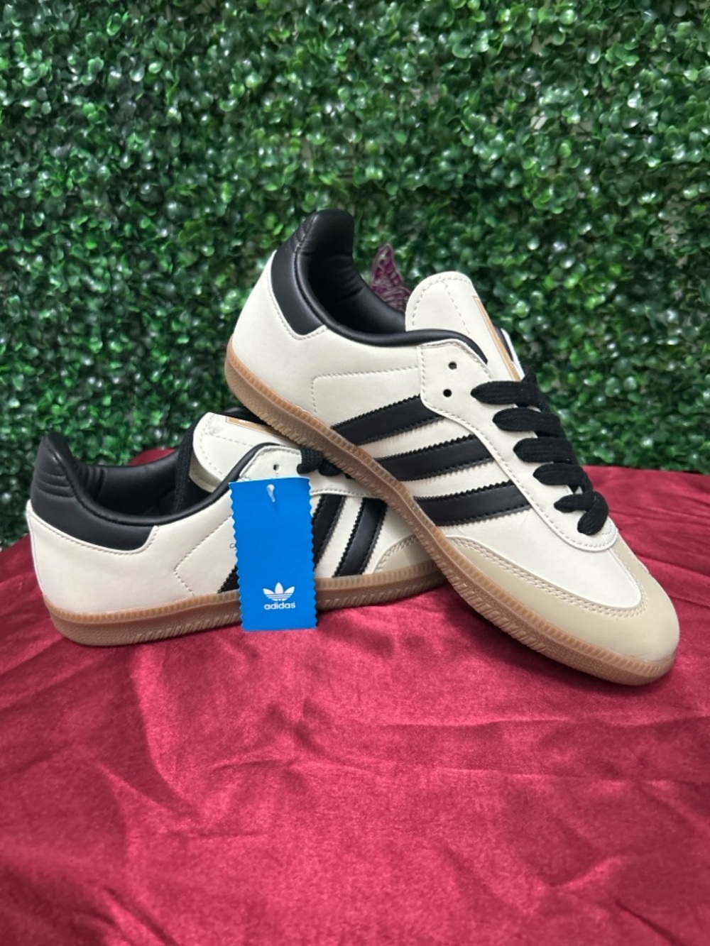 Adidas Samba Style Cream & Black Sneakers – Gum Sole Classic Casual Shoes